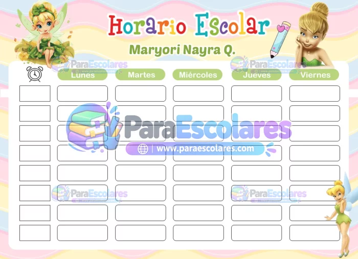 Tinkerbell Campanita Horario Escolar